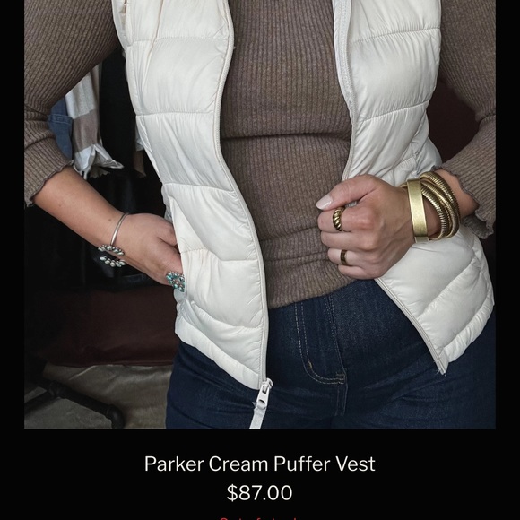 Cream Puffer Vest - Picture 2 of 8